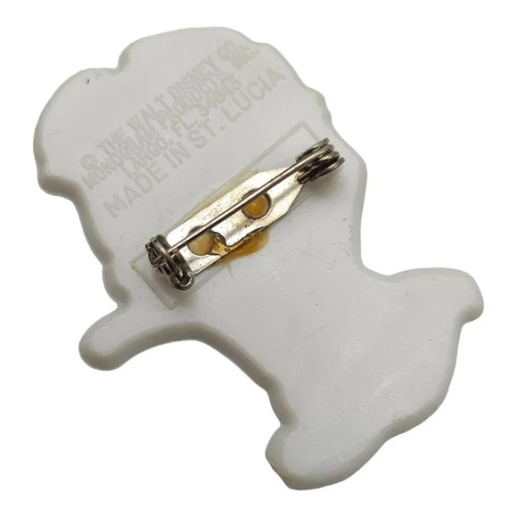 The Walt Disney Donald Duck Plastic Brooch Pin Gold Tone Vintage - Picture 3 of 5